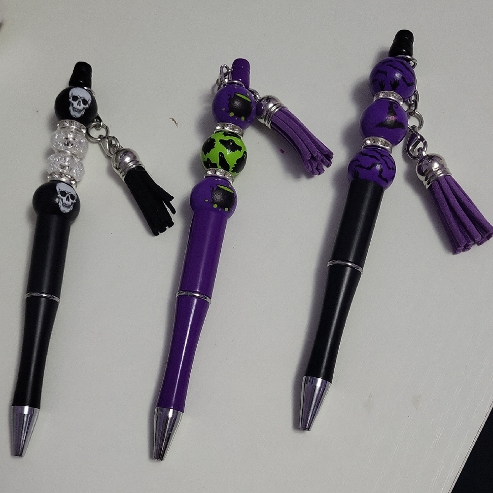 Skull Beaded Pens with Tassels